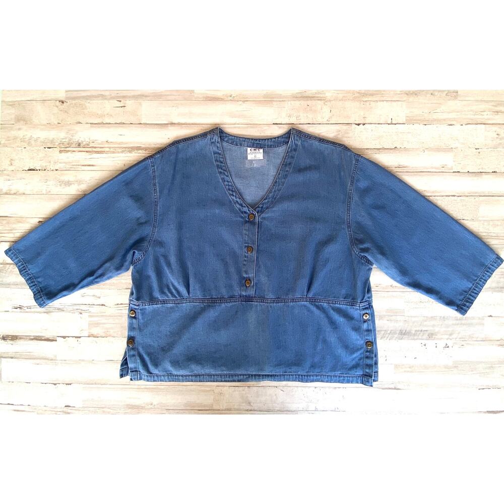CMC by color me cotton Denim Jean Top Shirt Short SZ L C100171